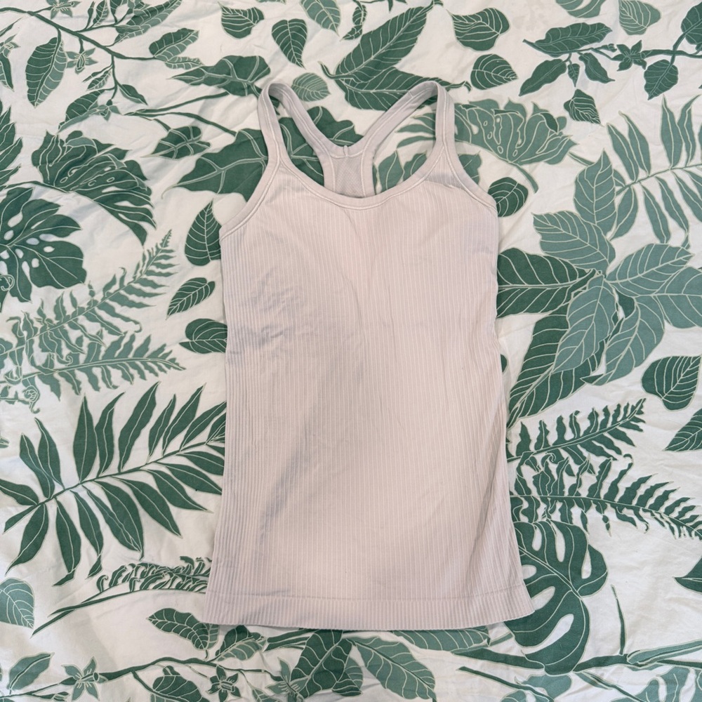 lululemon athletica Cream Ribbed Tank Top